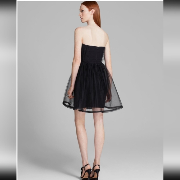 Alice & Olivia Whimsigoth Fem Corset Silk Dress Black Strapless Medium - Picture 3 of 9